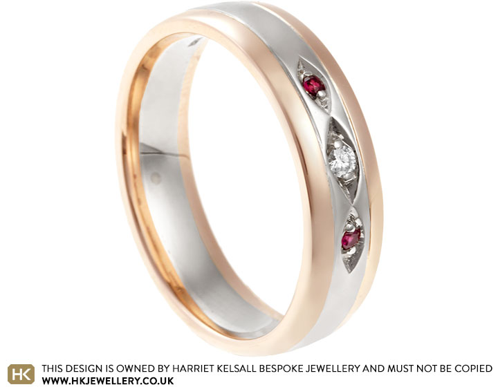 Sheena's Mixed Gold, Ruby and Diamond Memory Ring