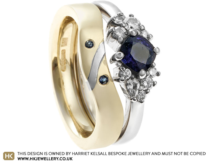 Alison's Mixed Metal and Sapphire Wedding Ring