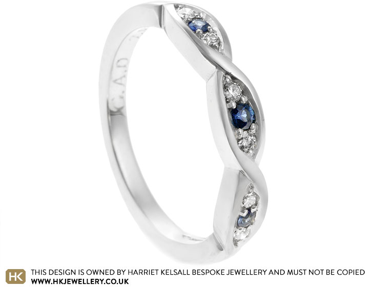 Sharlene's Platinum, Diamond And Sapphire Twisting Eternity Ring