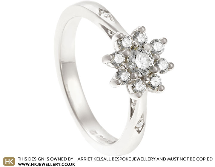 Jessica's Fairtrade and 9ct White Gold Engagement Ring with Diamonds