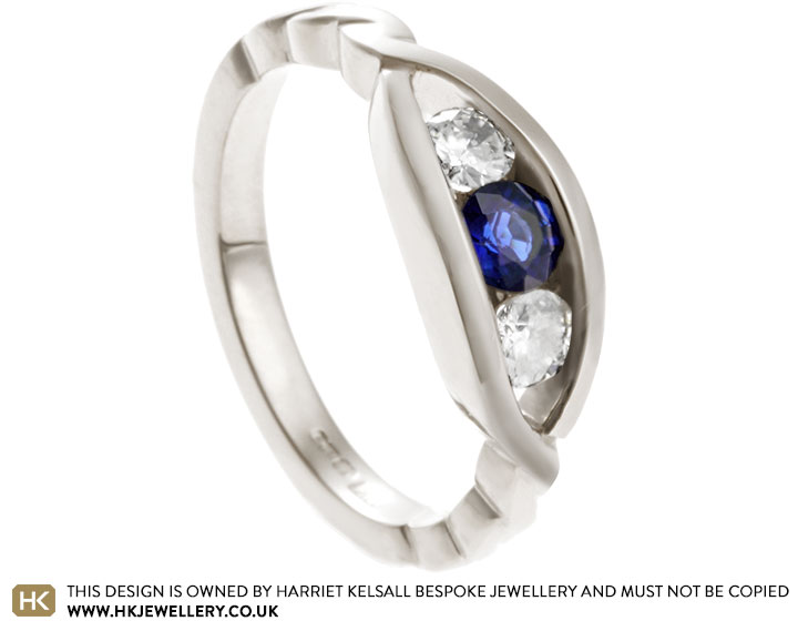 Hannah's 18ct White Gold and Nigerian Sapphire Engagement Ring