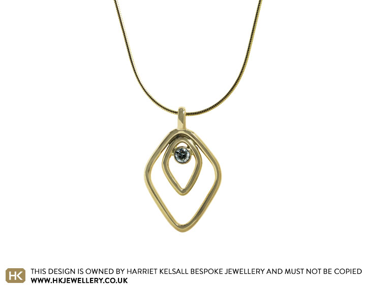 Maureen's Geometric Yellow Gold and Diamond Pendant