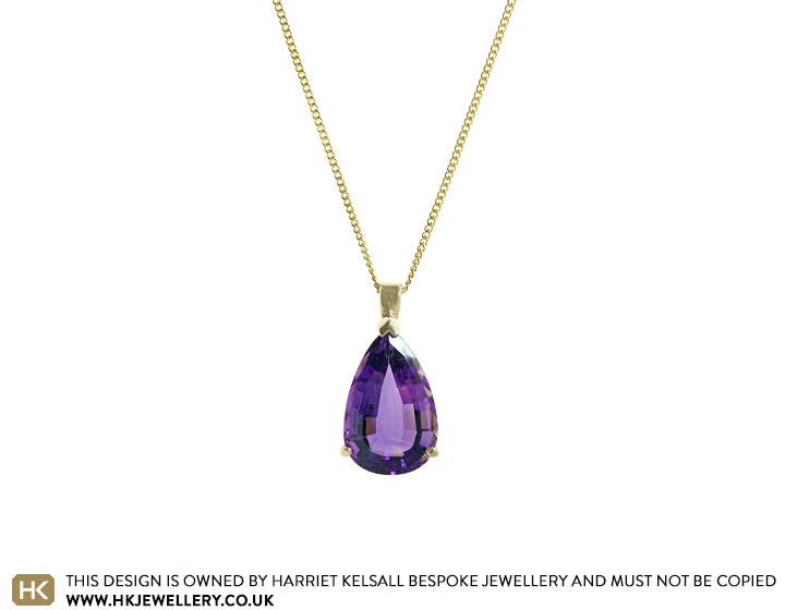 Bespoke 9ct Yellow Gold and Amethyst Pendant