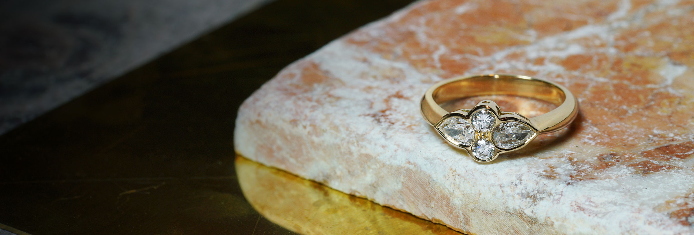 yellow-gold-mixed-cut-diamond-engagement-ring