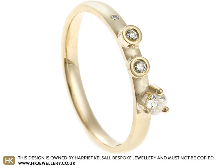 Lily's Yellow Gold and Diamond Scatter Ring