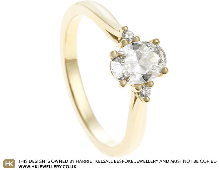 Jessica's 9ct Yellow Gold and Oval Cut Diamond Engagement Ring