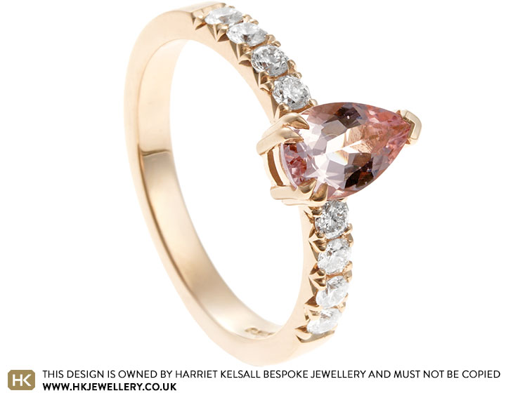 Jess' Rose Gold, Morganite and Diamond Engagement Ring