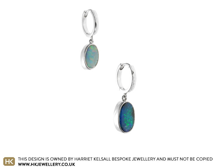 Laura's Sterling Silver Opal Earrings