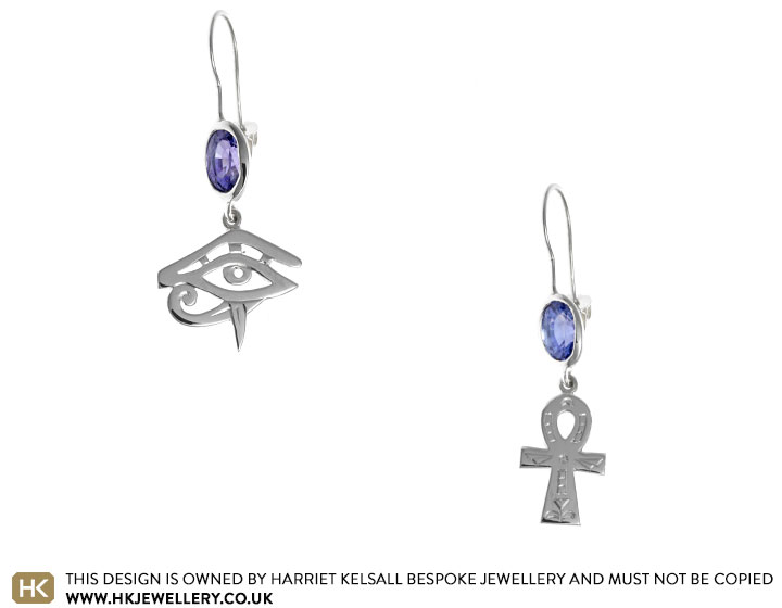 Fairtrade 9ct White Gold and Amethyst Drop Hook Earrings