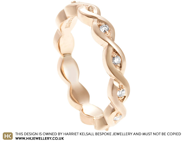 Carly's Fairtrade 9ct Rose Gold Twist Illusion Diamond Ring