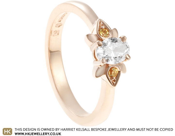 Rhiannan's Surprise 9ct Rose Gold Engagement Ring with Diamonds and Citrine