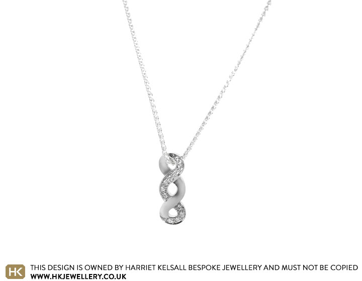 Christine's Sterling Silver and Platinum Woven Diamond Necklace