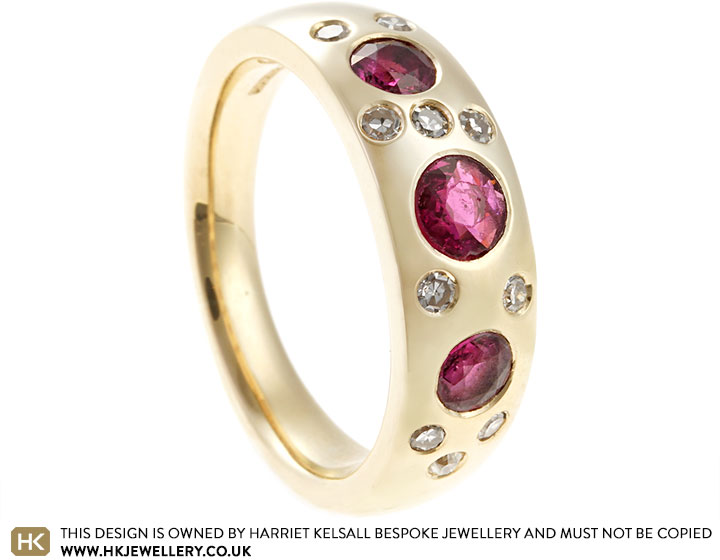 Wendy's 9ct Yellow Gold and Own Ruby and Diamond Eternity Ring