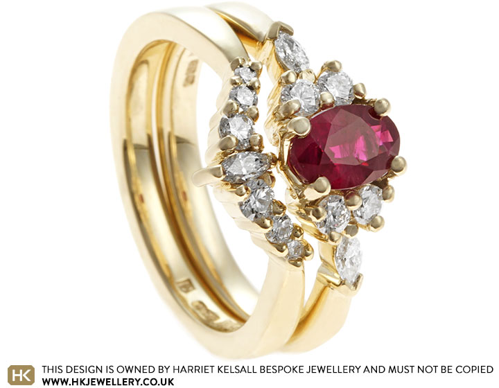 Trudy's Fairtrade 9ct Yellow Gold Ruby and Diamond Bridal Set