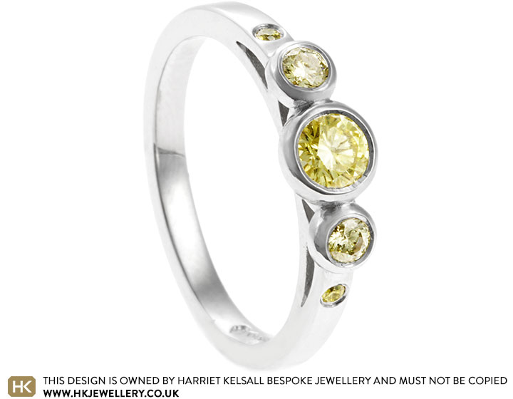 Siobhan's Platinum Natural Yellow and HPHT Diamond Engagement Ring