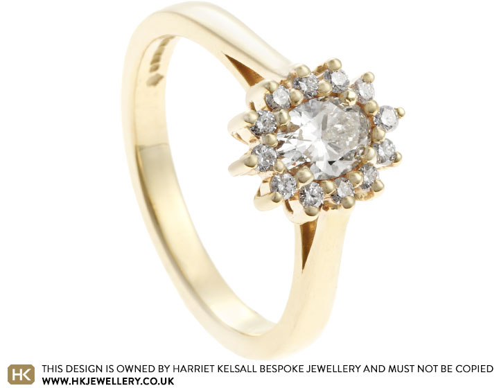 Ella's Yellow Gold and Diamond Cluster Engagement Ring