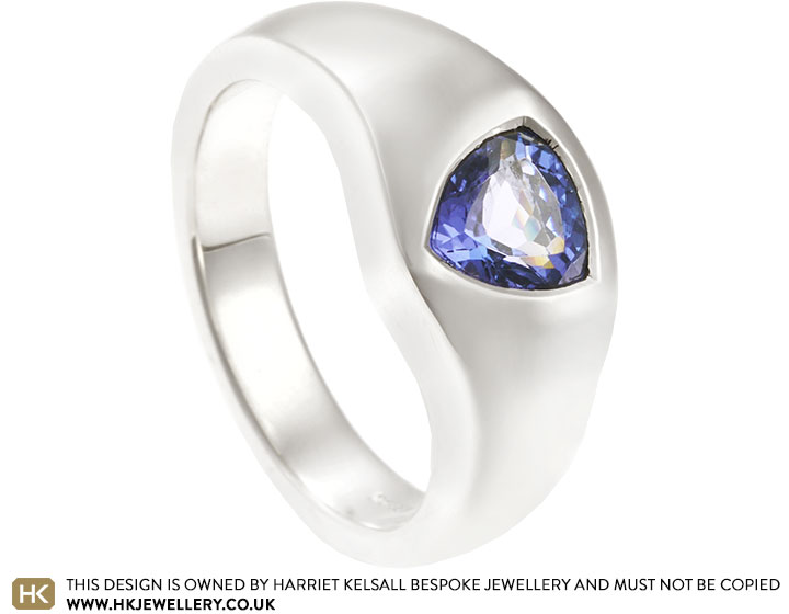 Mary-Jane's 9ct White Gold Tanzanite Signet Style Ring