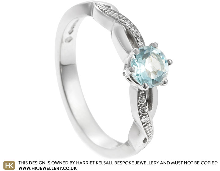 Heidi's Platinum, Blue Topaz and Diamond Engagement Ring