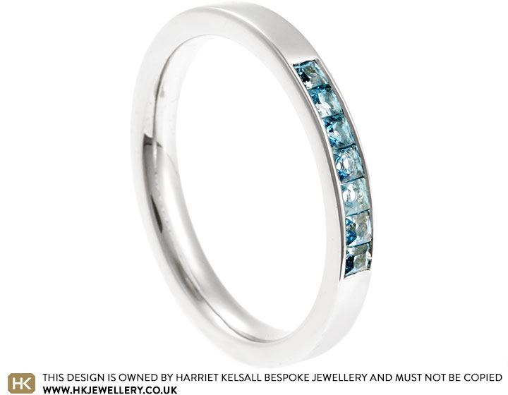 Linda's 9ct white gold rhodium plated aquamarine birthday ring