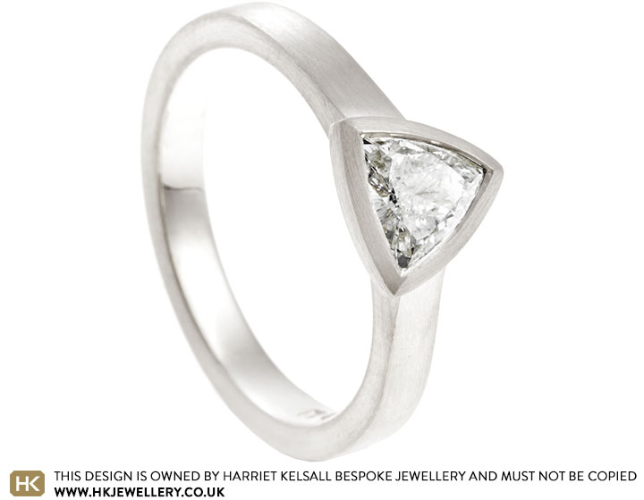 Miriam's Fairtrade 9ct White Gold and Trilliant Cut Diamond Dress Ring