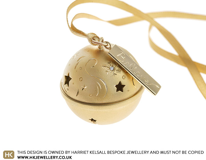 Alastair's Bespoke 9ct Yellow Gold Jingle Bell With Diamond