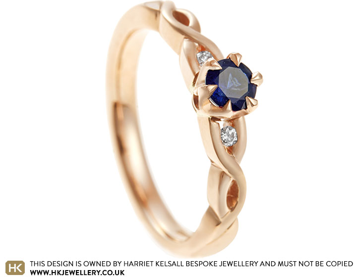 Sara's Rose Gold, Sapphire and Diamond Engagement Ring