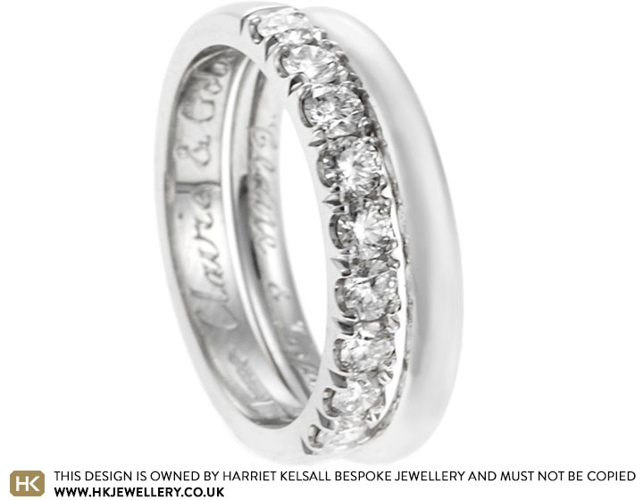 Claire's Platinum and Scallop Set Diamond Eternity Ring