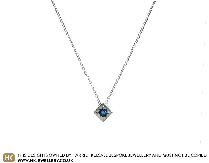 Contemporary Sterling Silver and Sapphire Polaris Star Pendant