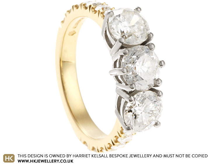 Franca's Mixed Gold Diamond Trilogy Dress Ring