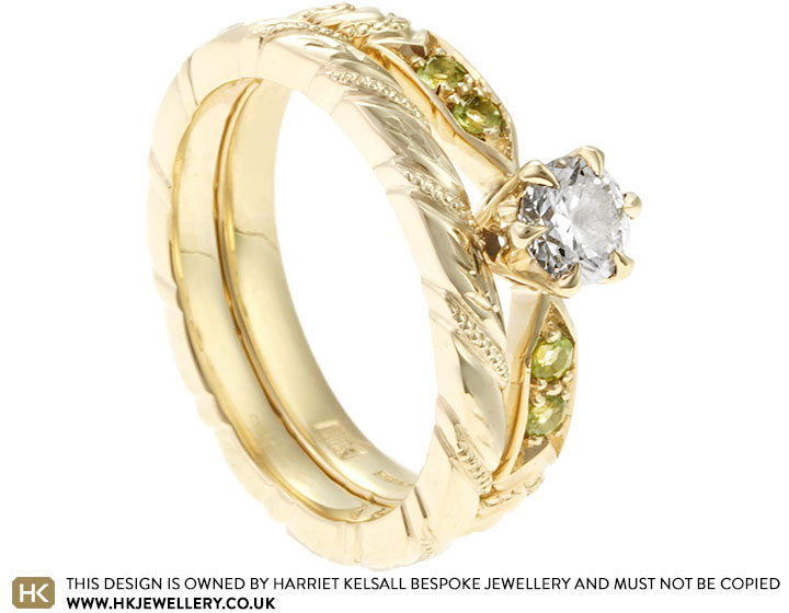 Emily's Leaf Inspired 9ct Yellow Gold Wedding Ring