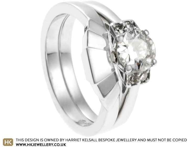 Katey's Art Deco Inspired Platinum Fitted Wedding Ring