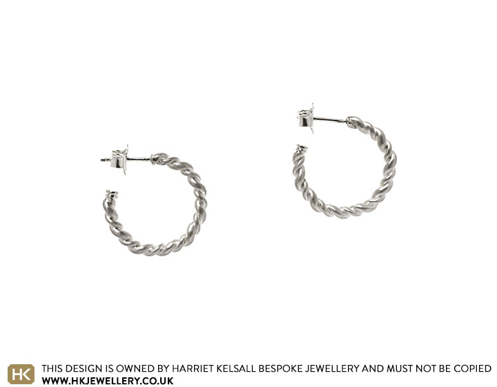 Ruth's 9ct White Gold Twisted Hoop Earrings