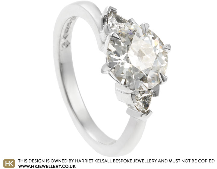 Helen's Platinum and Diamond Trilogy Style Engagement Ring