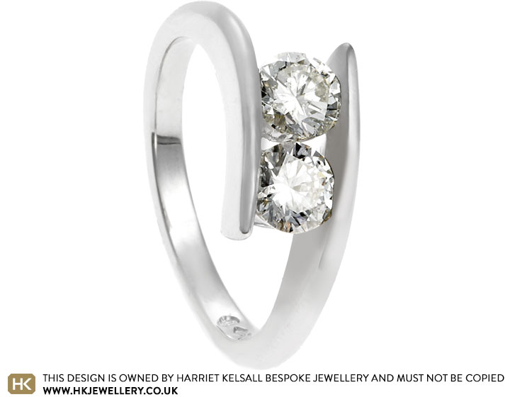 Ali's Tension Style Platinum and Diamond Engagement Ring