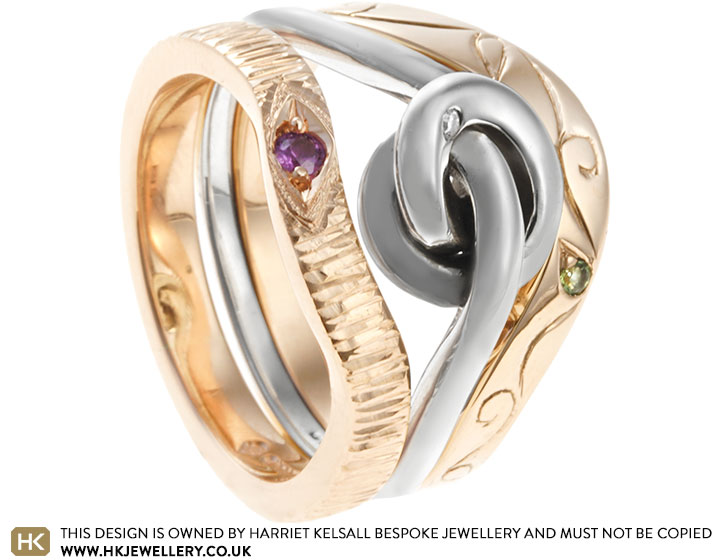 Katherine's 9 carat rose gold and purple sapphire fitted eternity ring