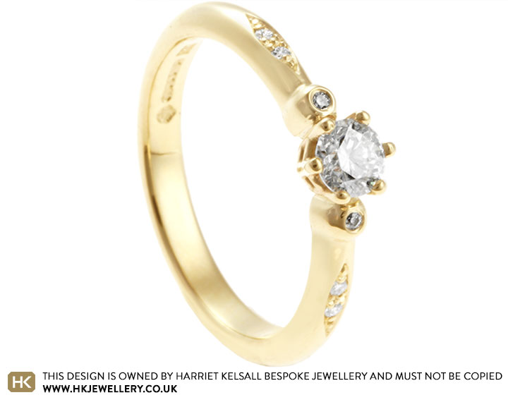 Zoe's floral-inspired 9ct yellow gold and diamond engagement ring