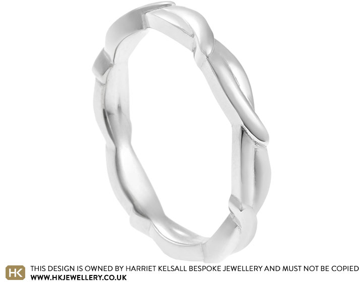 Nikki's Woven Style Wave Inspired Platinum Wedding Ring