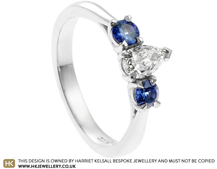 Bethany's Platinum Diamond And Sapphire Trilogy Engagement ring