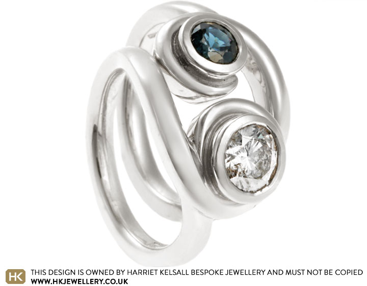 Michelle's Interlocking 9ct White Gold Memory Ring