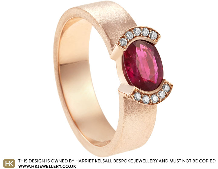 Lynette's 9ct Rose Gold, Ruby and Diamond Anniversary Ring