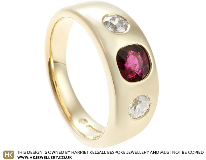 Ann's bespoke 9ct yellow gold and ruby eternity ring