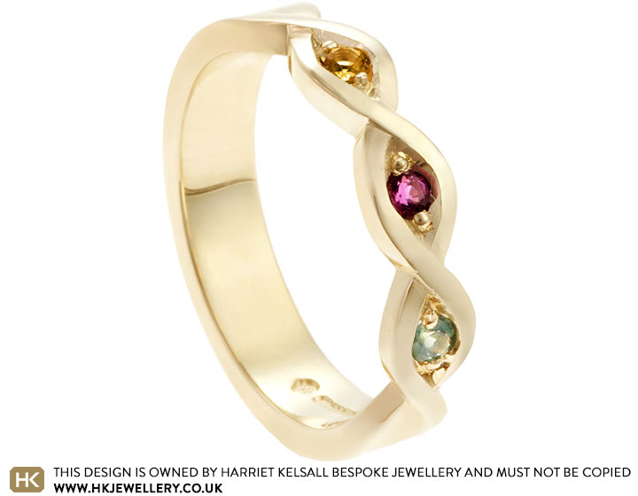 Milly's 9ct Yellow Gold Birthstone Twist Birthstones Ring