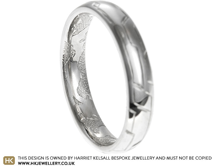 Richard's Maps-Inspired Platinum Wedding Ring