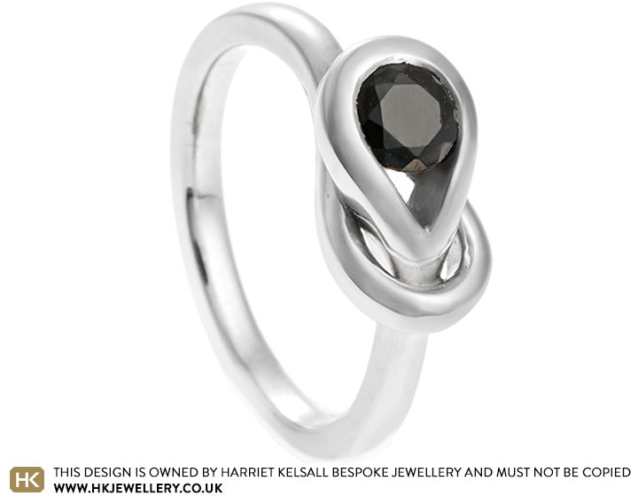 Karina's Knot Inspired Platinum and Black Spinel Engagement Ring