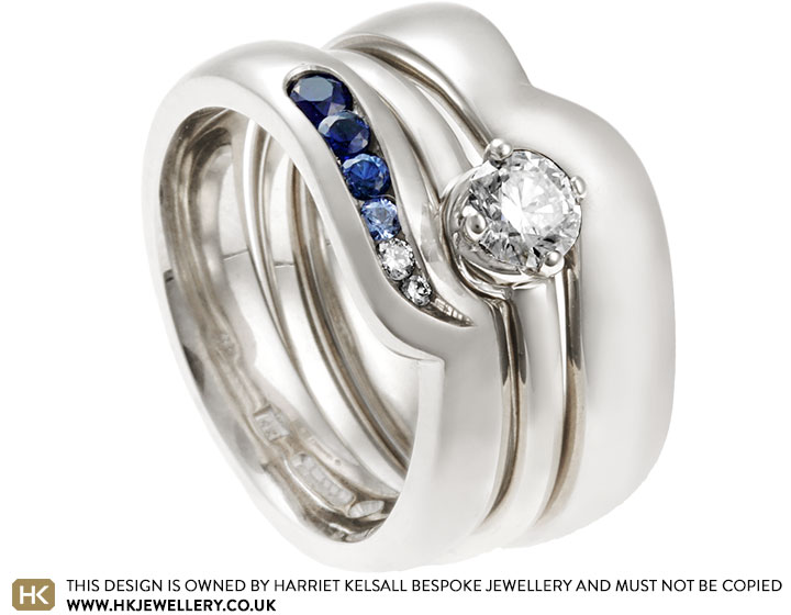 Louise's 18ct White Gold Colour Fade Sapphire and Diamond Eternity Ring