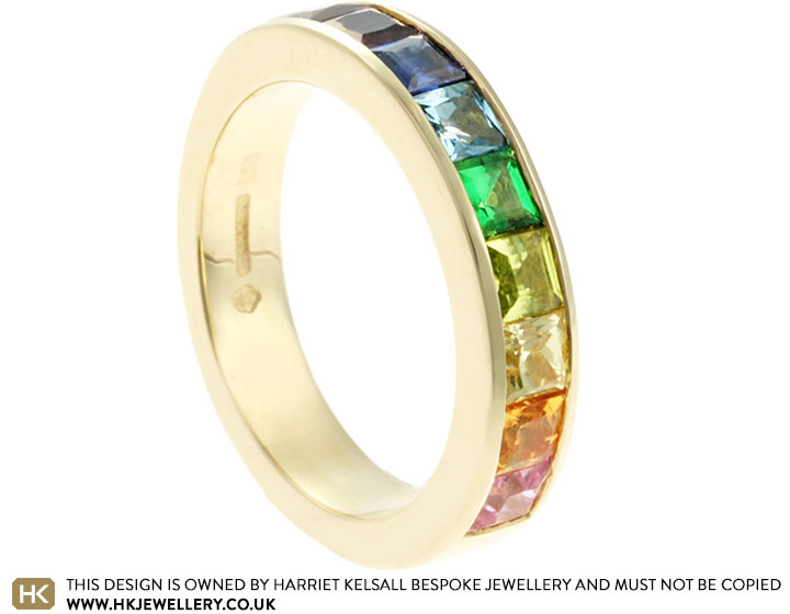 Stephne's Rainbow Stones Channel Set Eternity Ring