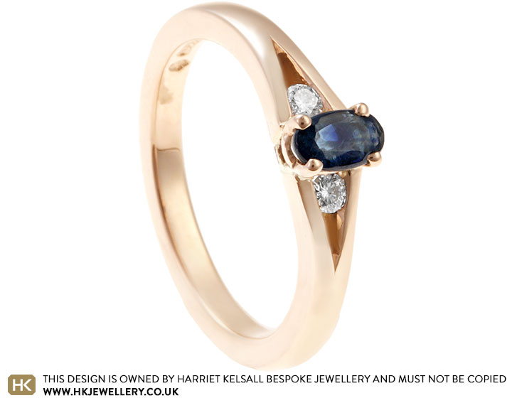 Esther's Rose Gold Ring, with Inherited Sapphire And Diamond