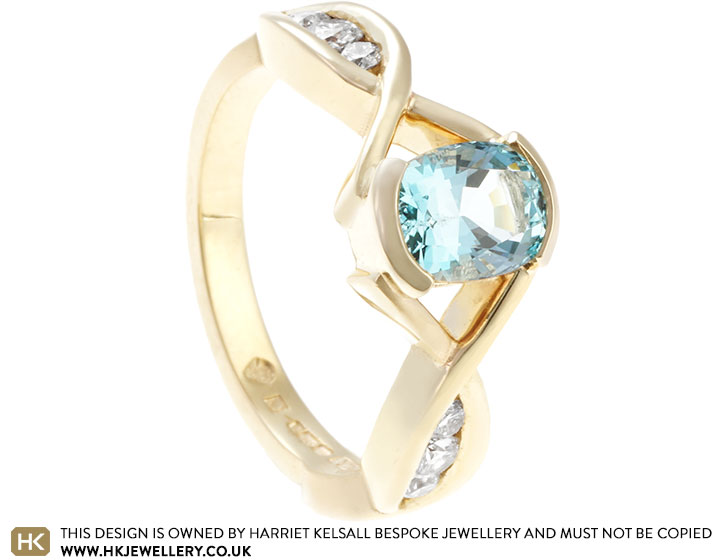 Julie's 60th Birthday Fairtrade Yellow Gold And Mozambique Aquamarine Ring