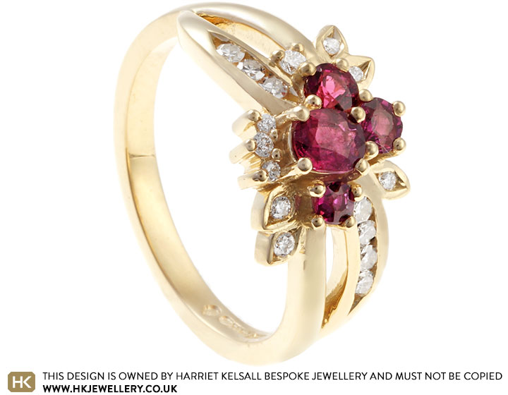 Janette's Yellow Gold, Ruby and Diamond Dress Ring