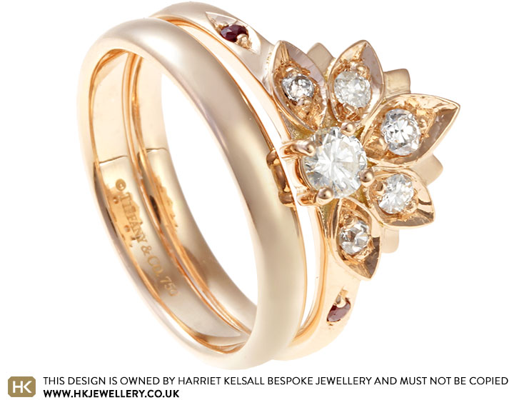 Catriona's Sunflower Inspired Ruby and Diamonds Engagement Ring